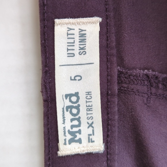 Mudd FLX Stretch Utility Skinny Zip Ankle Pants Junior 5 Magenta - Picture 2 of 15